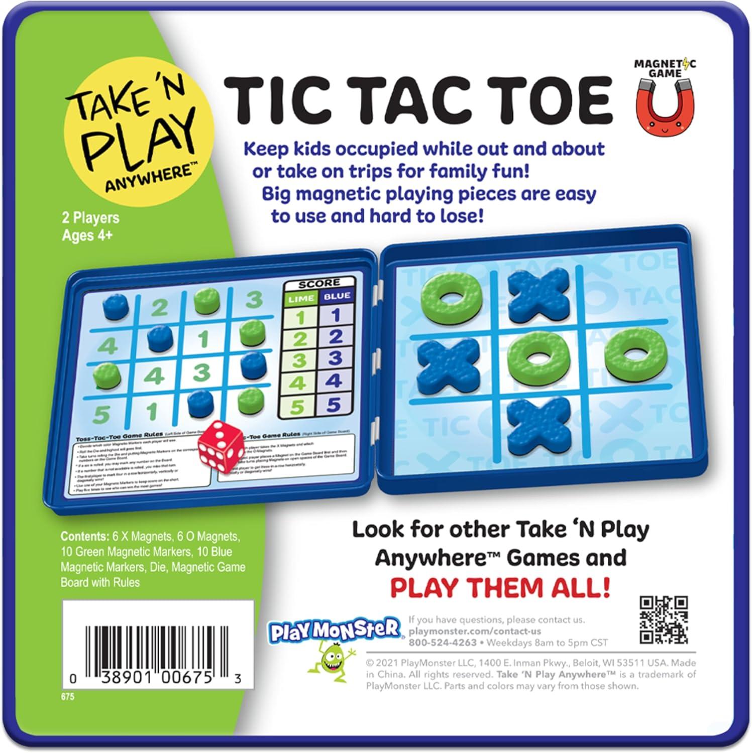 imagePlayMonster Take N Play Anywhere  Checkers  Magnetic Travel Game  Fun on The Go  for Ages 4TicTacToe