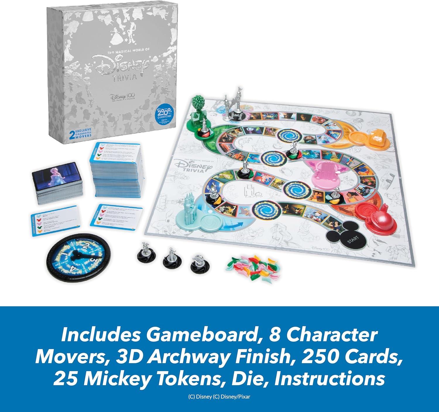 imagePlayMonster The Magical World of Disney Trivia Games  Board Games for Family Night Family Games MultiPlayer Board Game Family Board Game Travel Games Disney Game Ages 6Platinum