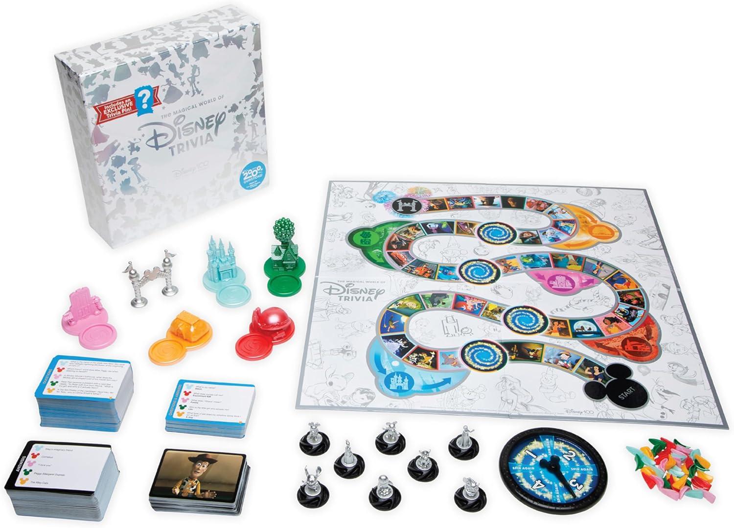 imagePlayMonster The Magical World of Disney Trivia Games  Board Games for Family Night Family Games MultiPlayer Board Game Family Board Game Travel Games Disney Game Ages 6Silver