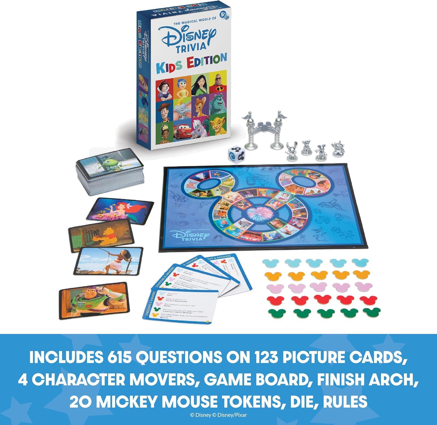 imagePlayMonster The Magical World of Disney Trivia Games  Board Games for Family Night Family Games MultiPlayer Board Game Family Board Game Travel Games Disney Game Ages 6Kids