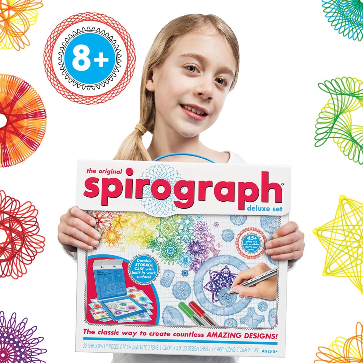 imageSpirograph  Deluxe Set  Spiral Art Drawing Kit  The Classic Way to Make Countless Amazing Designs  For Kids Ages 8Deluxe