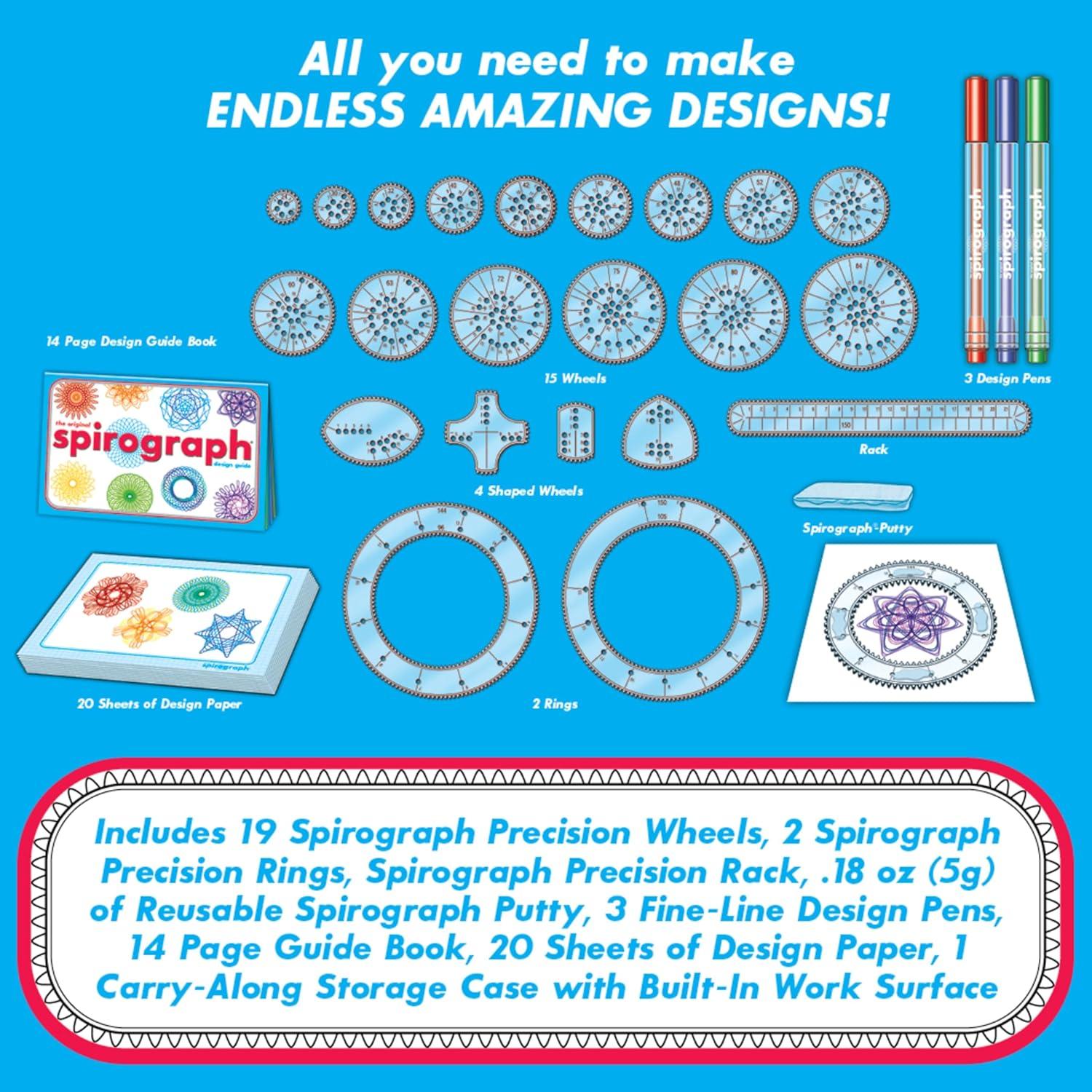 imageSpirograph  Deluxe Set  Spiral Art Drawing Kit  The Classic Way to Make Countless Amazing Designs  For Kids Ages 8Deluxe