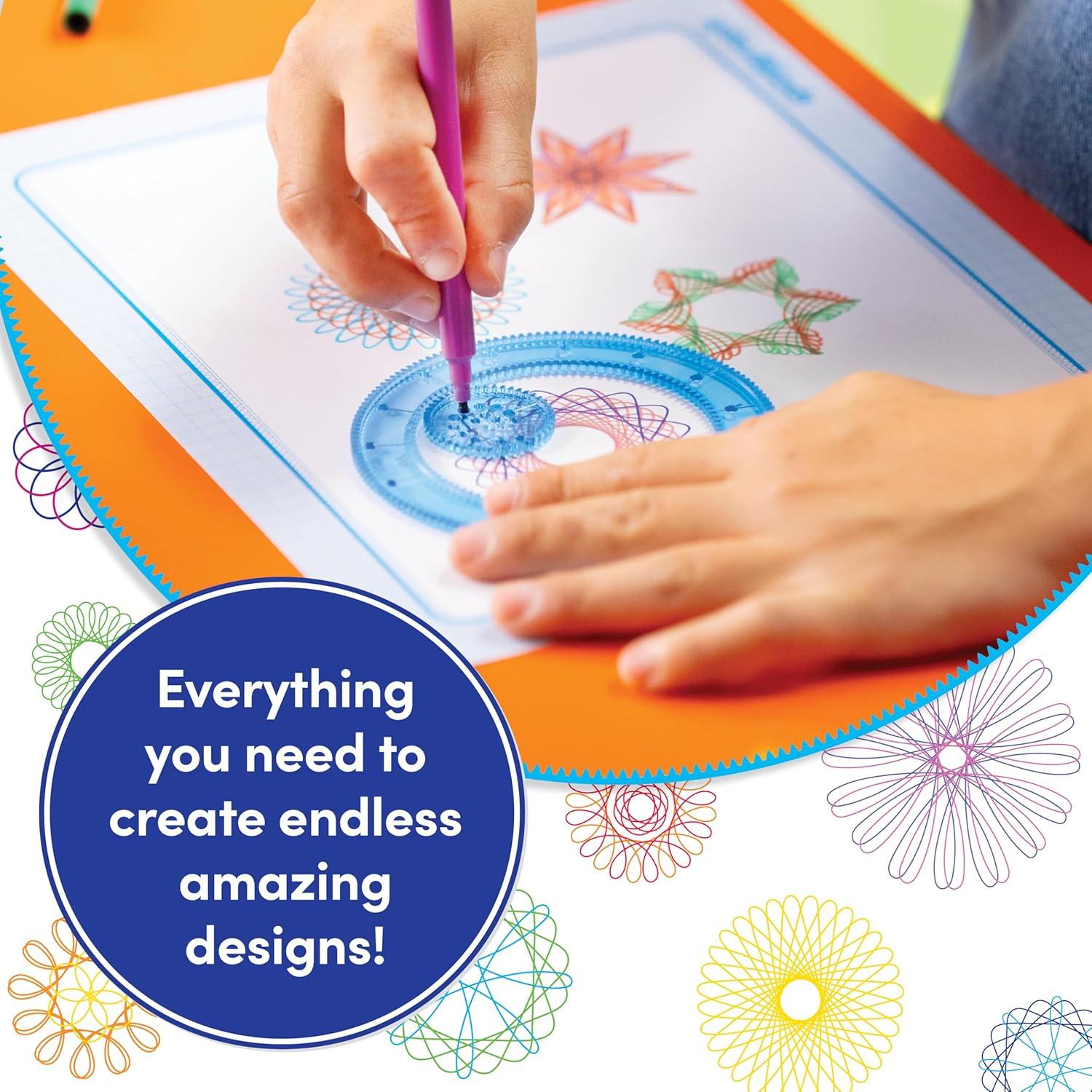 imageSpirograph Design Set Collectors Tin  Arts and Crafts Kids Toys Art Supplies Craft Supplies Drawing Kit Spiral Art Classic Gear Design Kit Pens Design Sheet Included Ages 8 and UpSpiro Markers