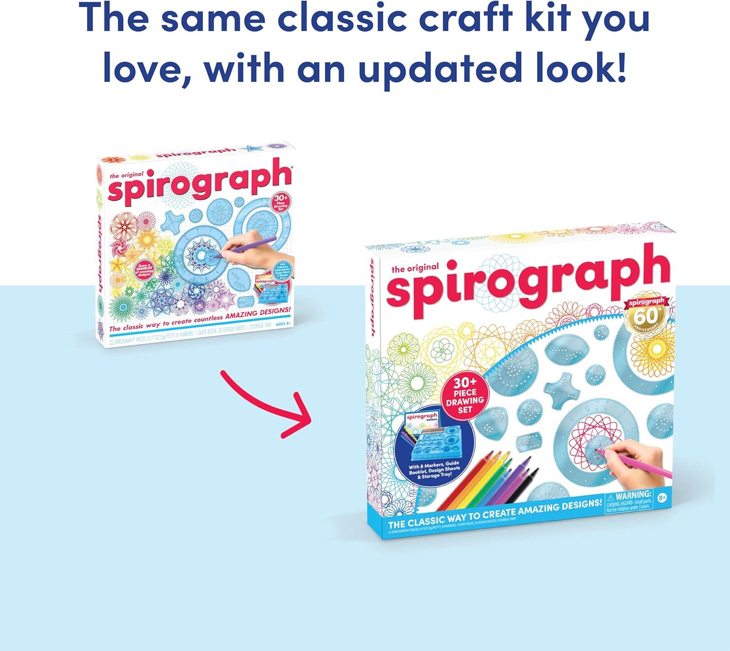 imageSpirograph Design Set Collectors Tin  Arts and Crafts Kids Toys Art Supplies Craft Supplies Drawing Kit Spiral Art Classic Gear Design Kit Pens Design Sheet Included Ages 8 and UpSpiro Markers