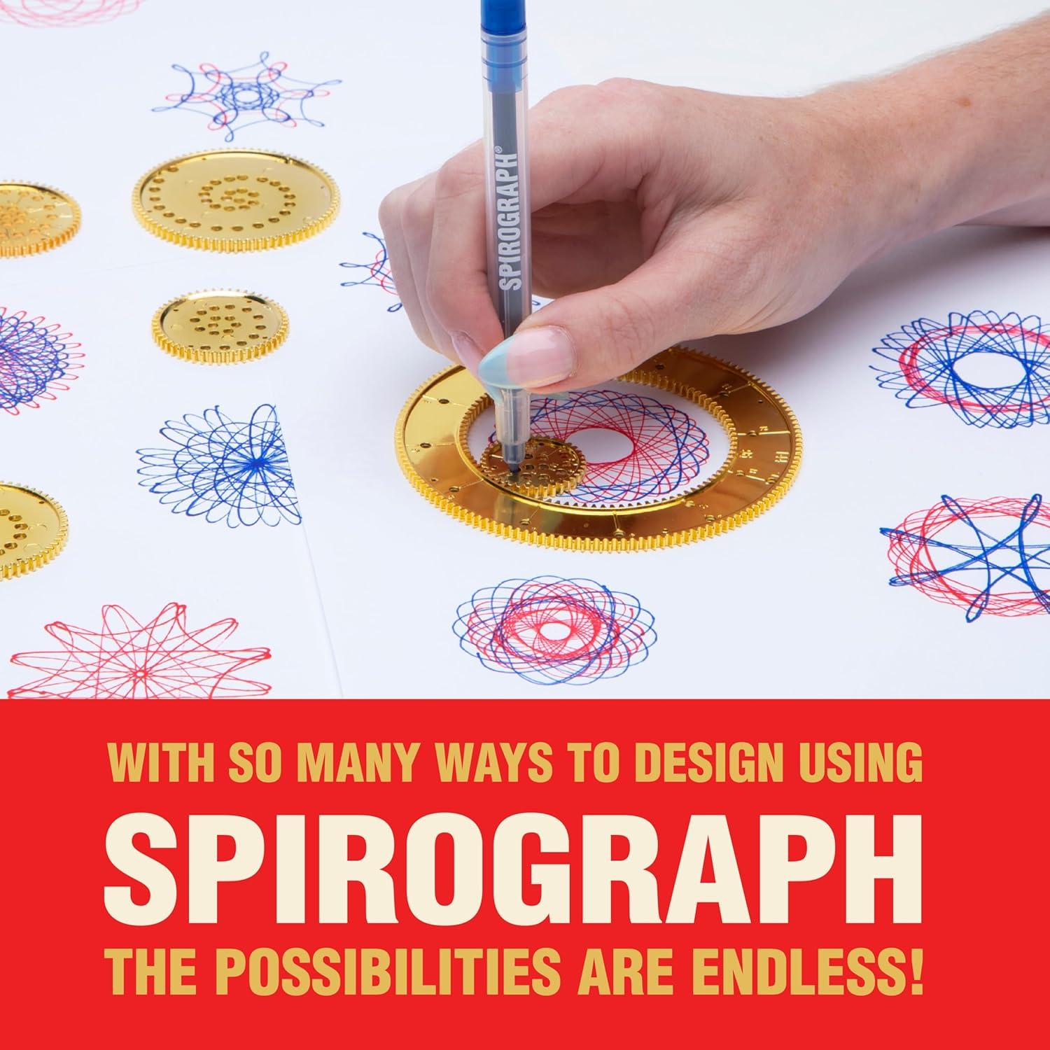 imageSpirograph DieCast Collectors Set  Special Edition Arts and Crafts Kids Toys Art Supplies Craft Supplies Drawing Kit Spiral Art Metal Gear Design Kit Pens Design Sheet Included Ages 8