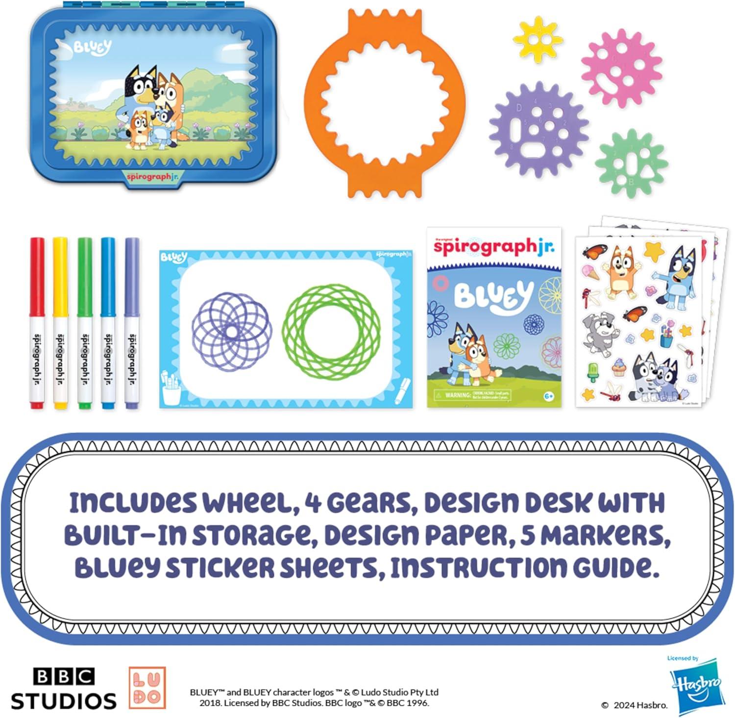 imageSpirograph Electric Machine  Arts and Crafts Kids Toys Art Supplies Craft Supplies Drawing Kit Spiral Art Classic Gear Design Kit Case Pens Design Sheet Included Ages 8Bluey