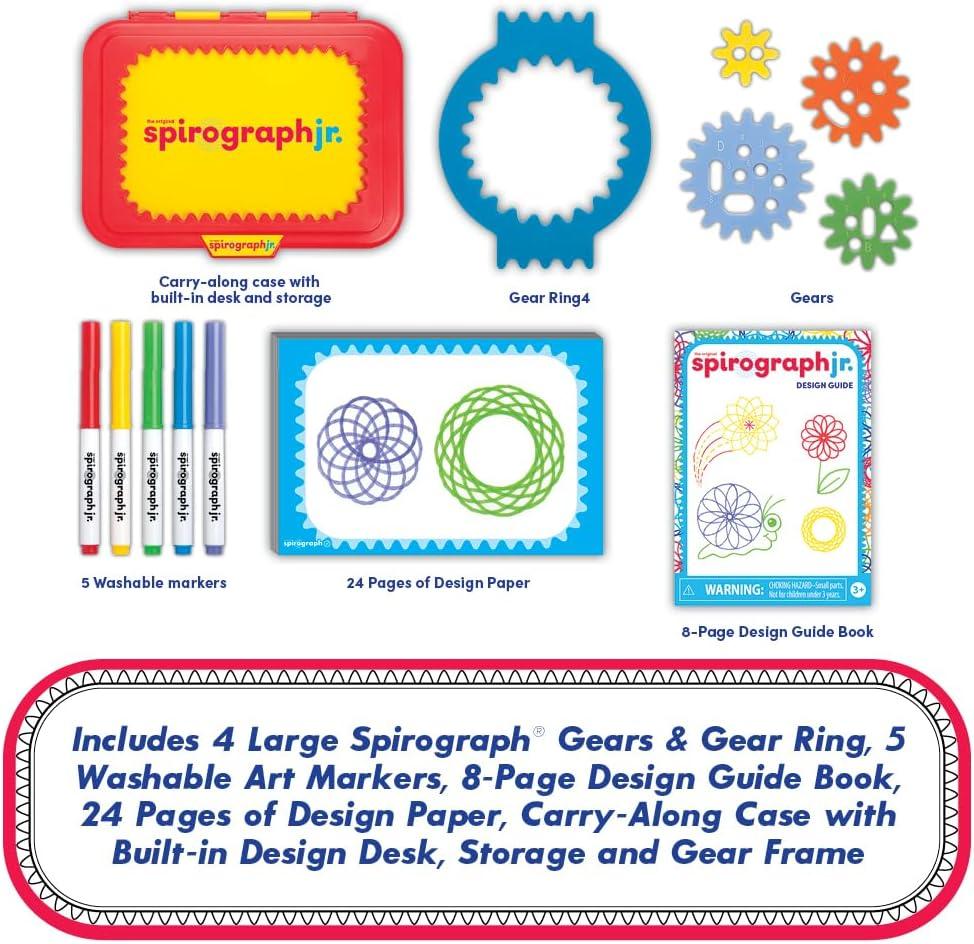 imageSpirograph Electric Machine  Arts and Crafts Kids Toys Art Supplies Craft Supplies Drawing Kit Spiral Art Classic Gear Design Kit Case Pens Design Sheet Included Ages 8Original