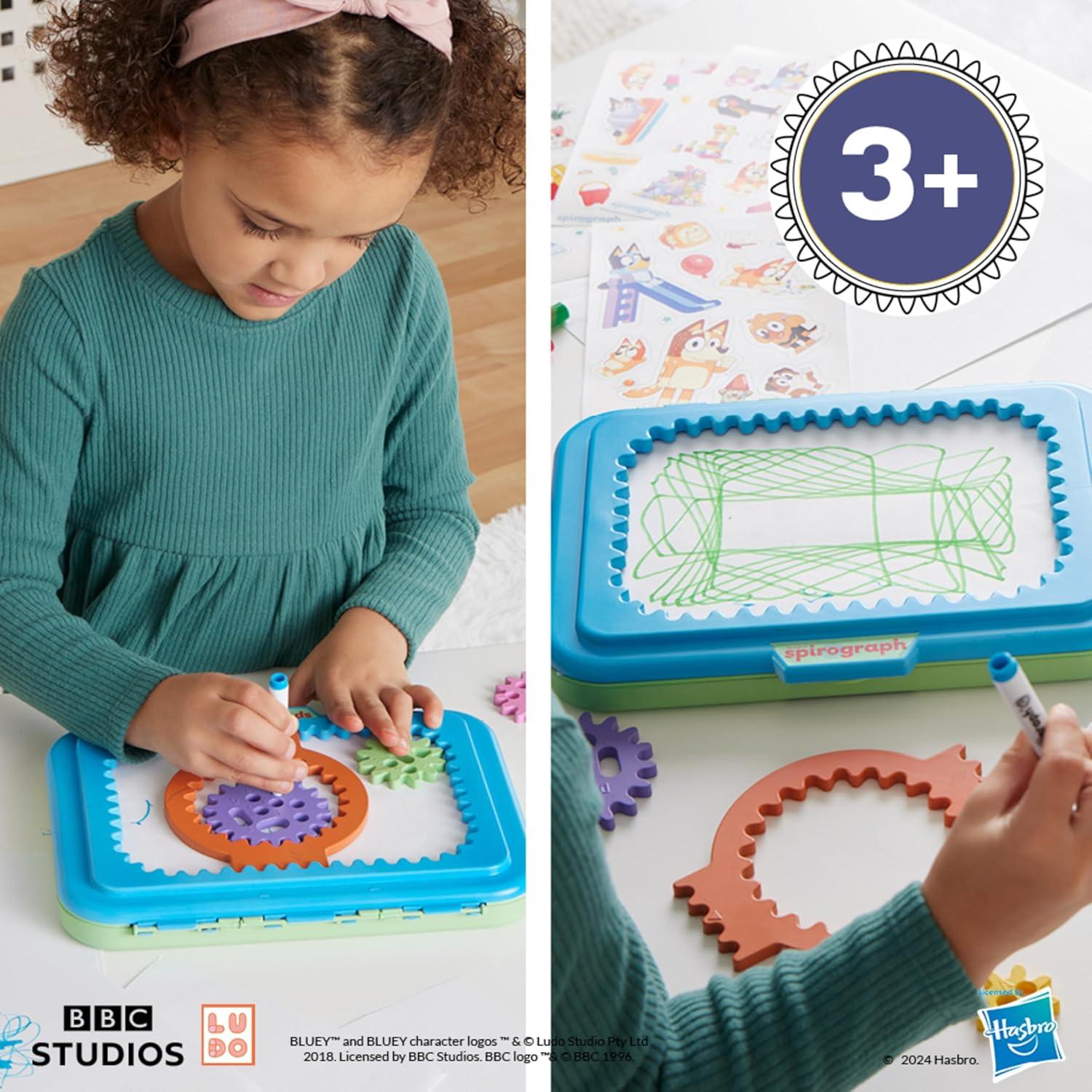 imageSpirograph Electric Machine  Arts and Crafts Kids Toys Art Supplies Craft Supplies Drawing Kit Spiral Art Classic Gear Design Kit Case Pens Design Sheet Included Ages 8Bluey