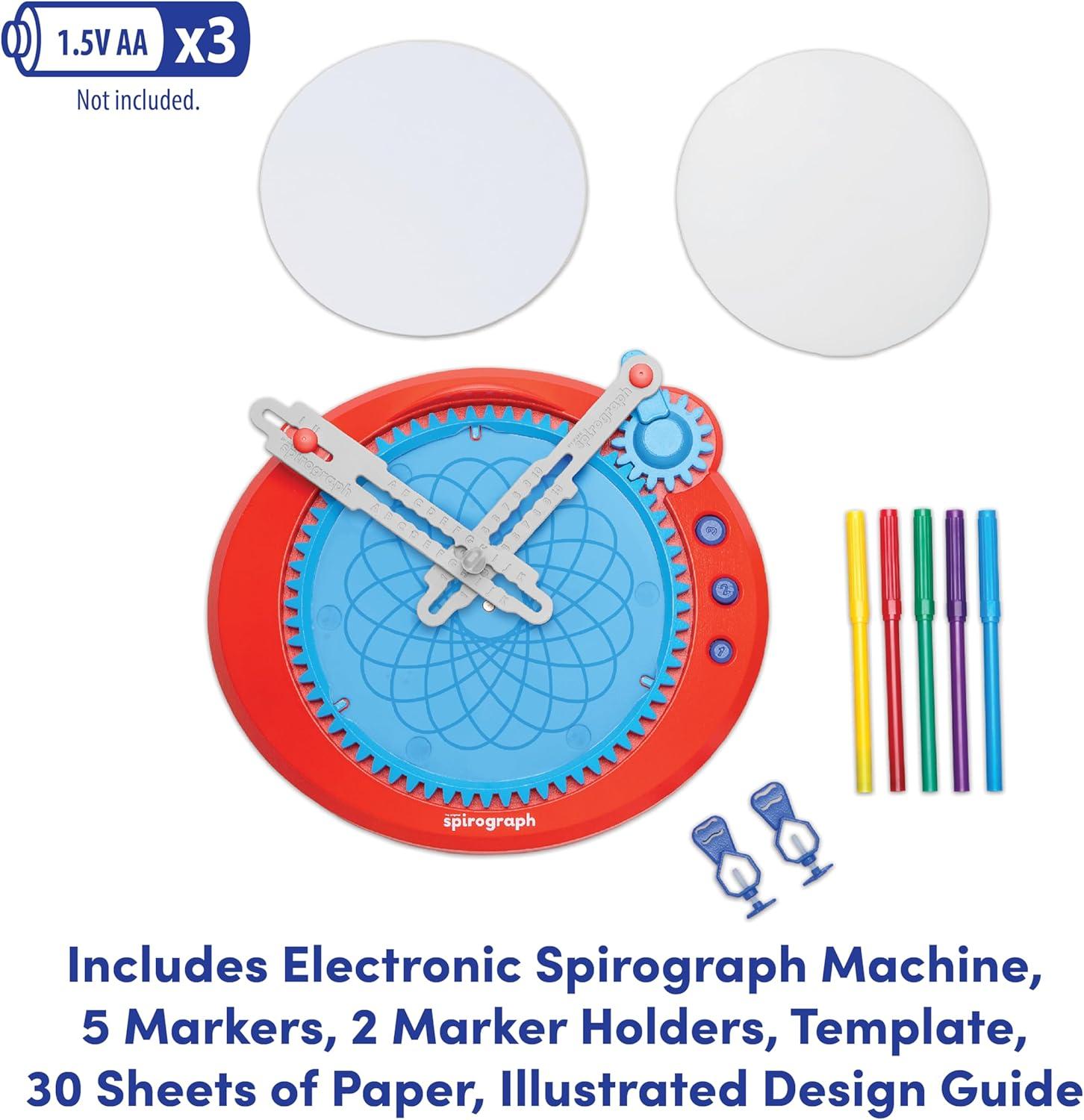 imageSpirograph Electric Machine  Arts and Crafts Kids Toys Art Supplies Craft Supplies Drawing Kit Spiral Art Classic Gear Design Kit Case Pens Design Sheet Included Ages 8Electric Machine