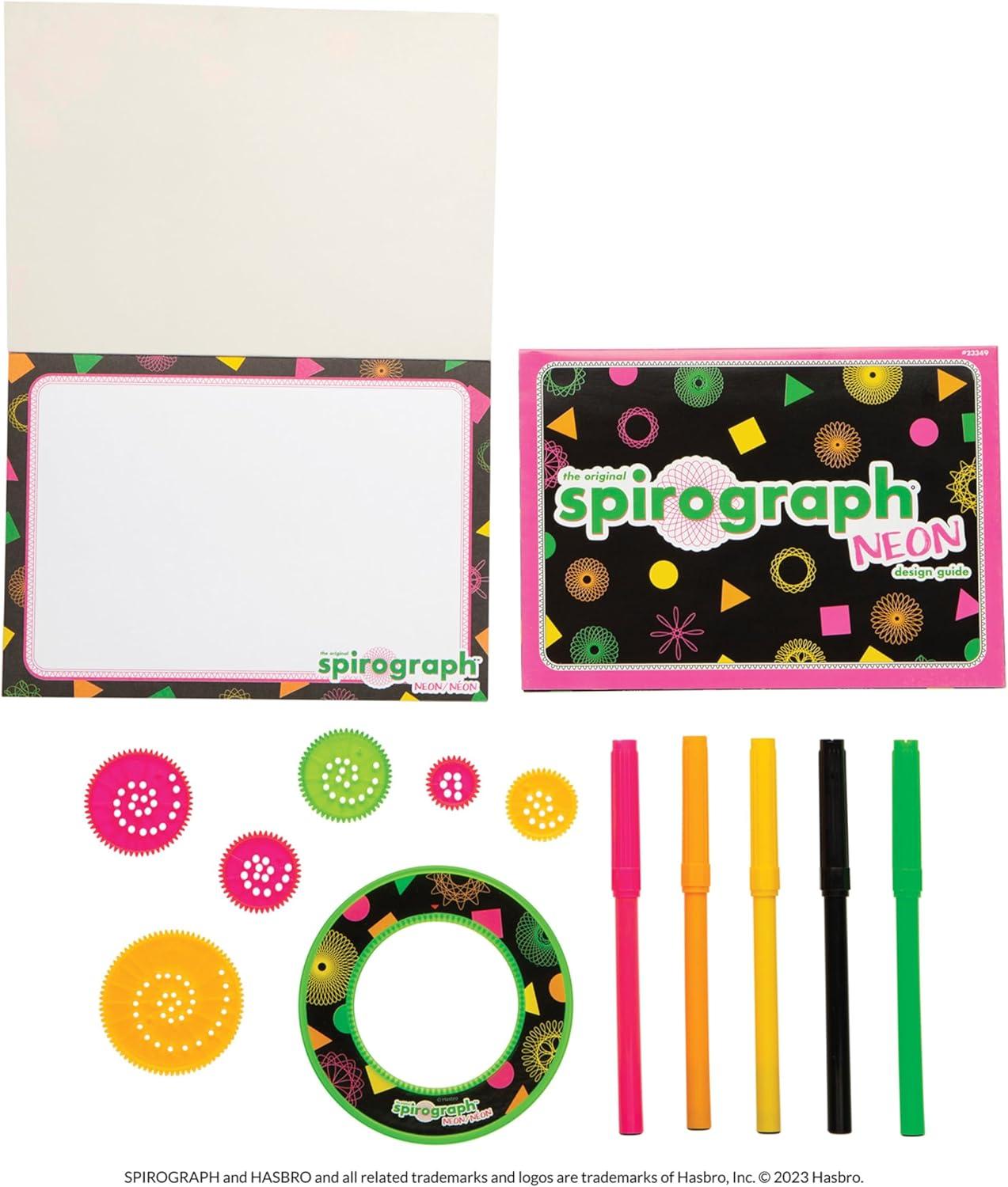 imageSpirograph Neon Drawing Set  Drawing Kit Arts and Crafts Kids Toys Art Supplies Spiral Art Kids Drawing Kit Neon Markers Design Sheet Included ScreenFree Kids Activities Ages 8NEON