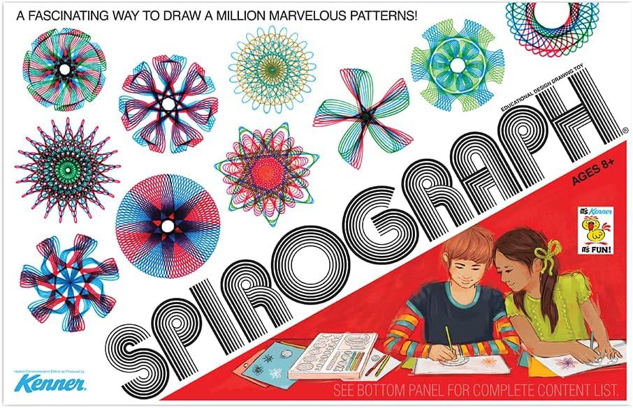 imageSpirograph Retro Deluxe Set  Arts and Crafts Kids Toys Art Supplies Craft Supplies Drawing Kit Spiral Art Reproduction of Classic Gear Design Kit Pens Design Sheet Included Ages 8