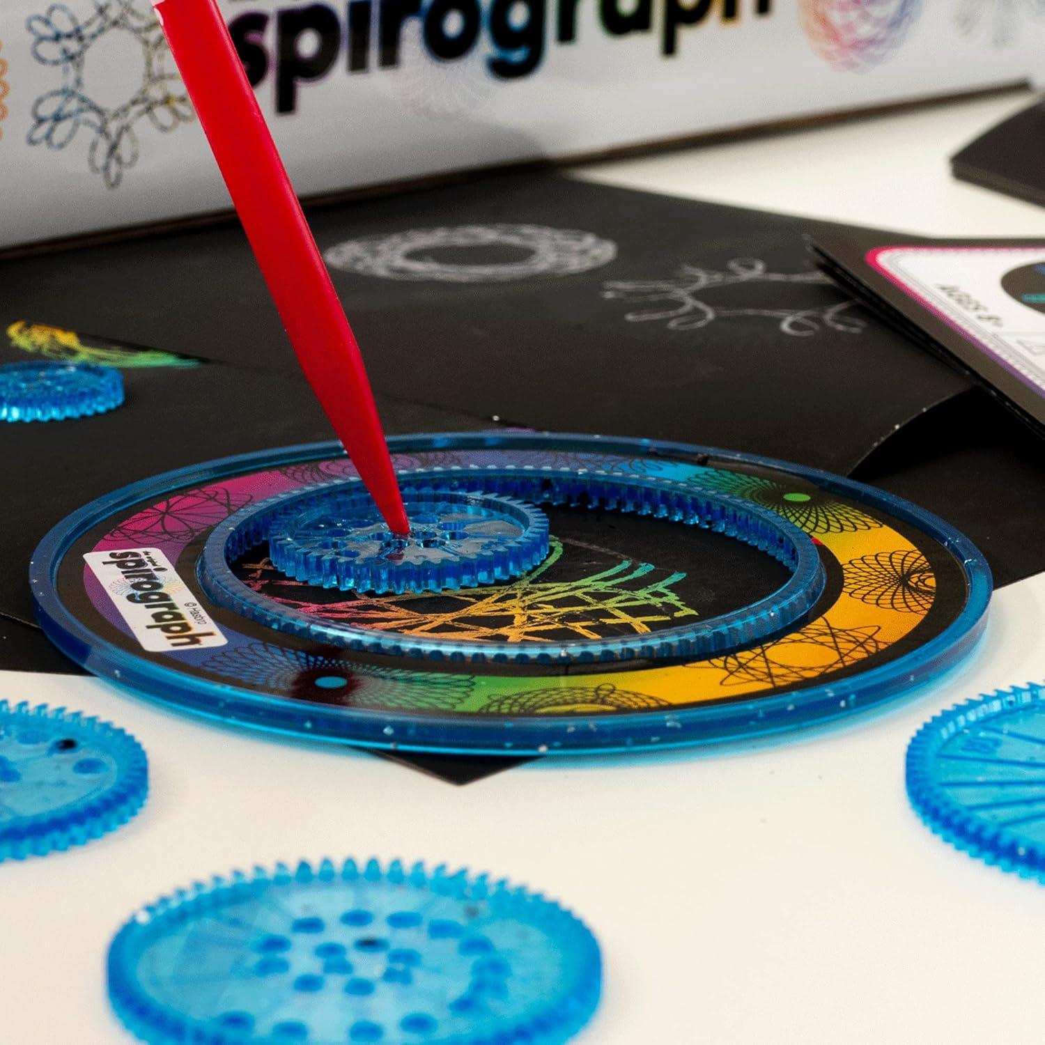 imageSpirograph Scratch ampamp Shimmer  Arts and Crafts Kids Toys Art Supplies Craft Supplies Drawing Kit Spiral Art Classic Gear Design Kit Magic Scratch Paper Pen Design Sheet Included Ages 8