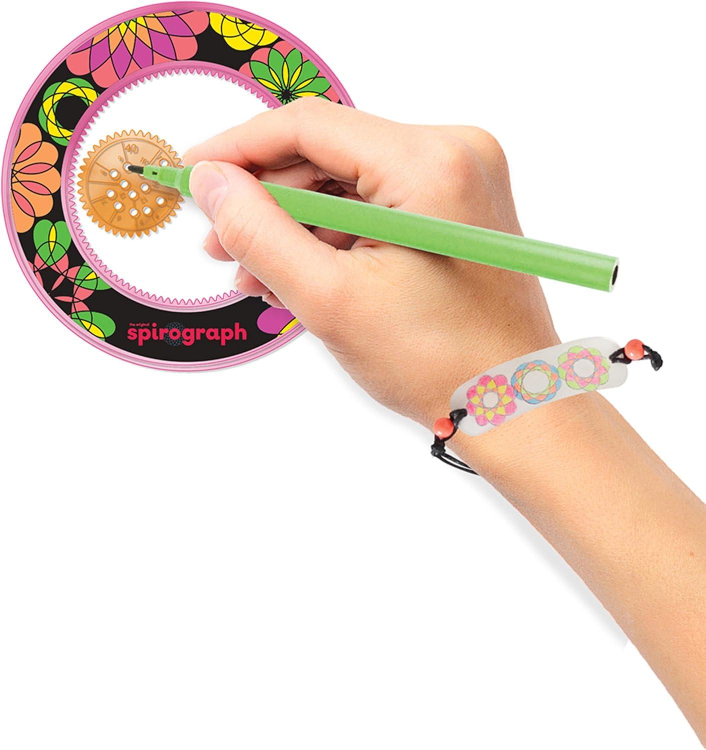 imageSpirograph Shrink Charms Friendship Bracelet Kit Bracelet Making Kit for Girls Arts and Crafts for Kids Drawing Kit Girls Bracelet for Kids Ages 8