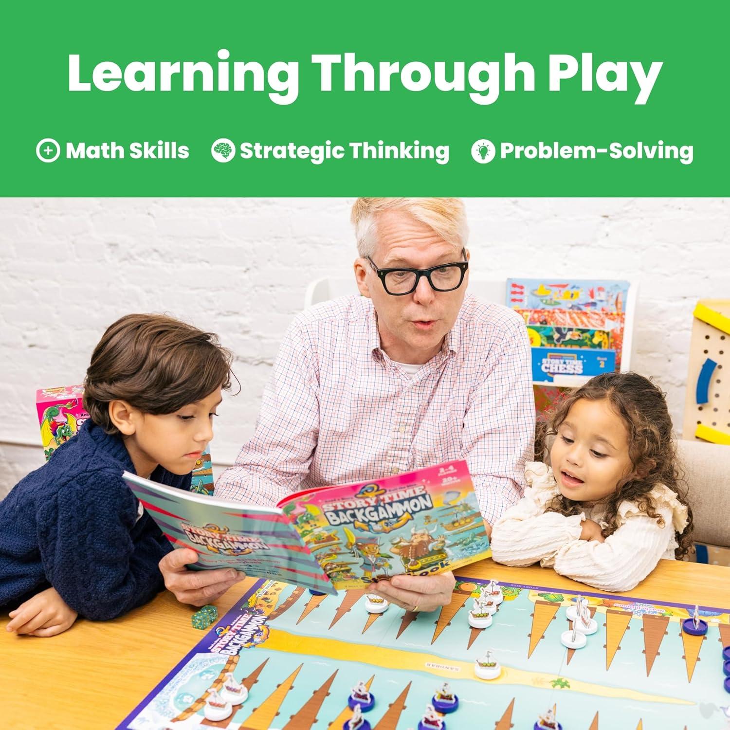 imageStory Time Chess  Chess Sets for Kids Kids Chess Set Chess Game Toddlers Learning Games for Kids Chess Sets for Boys ampamp GirlsBackgammon