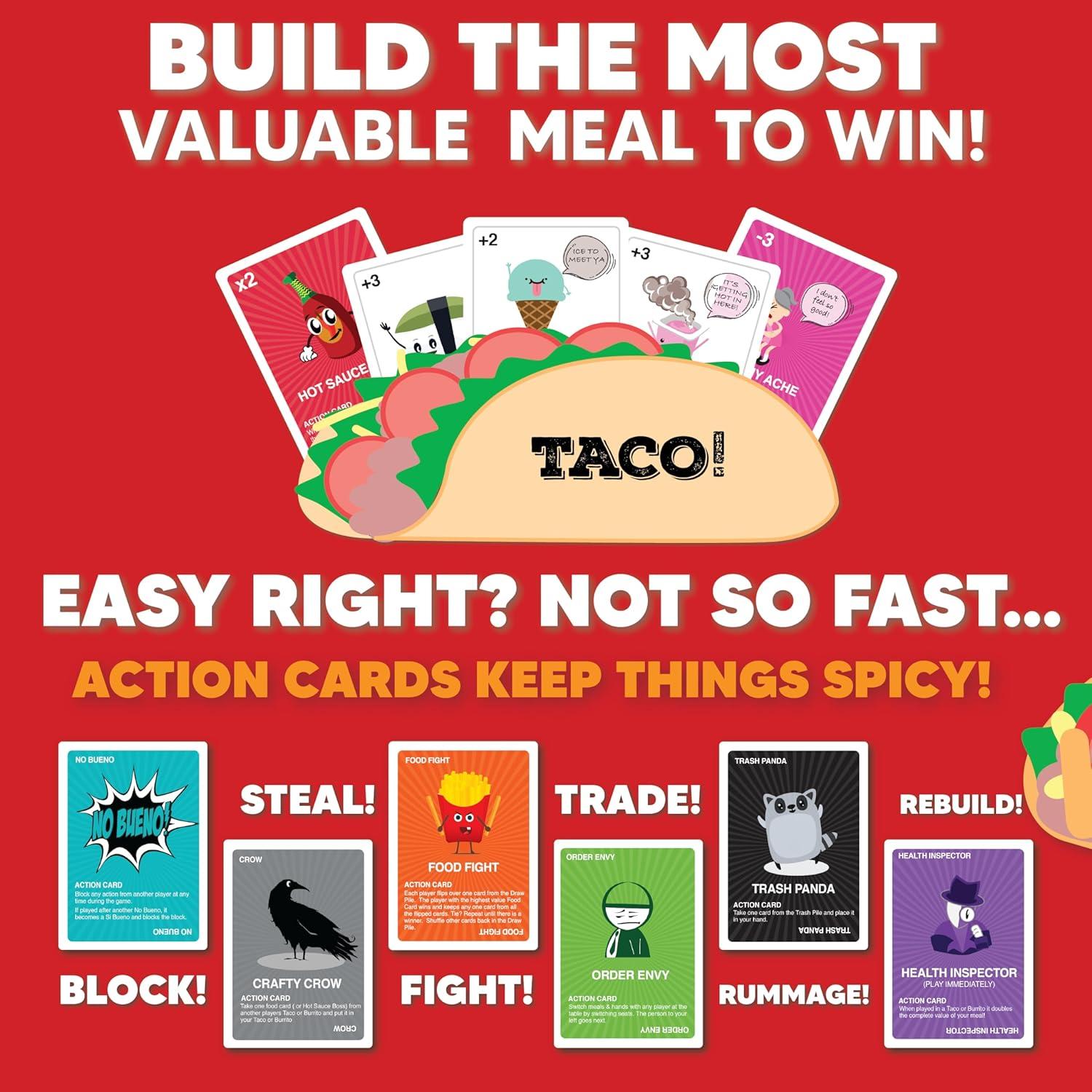 imageTaco vs Burrito  The Wildly Popular Surprisingly Strategic Card Game Created by a 7 Year Old  5 Ways to Play  a FamilyFriendly Party Game for Kids Teens ampamp AdultsOriginal Edition