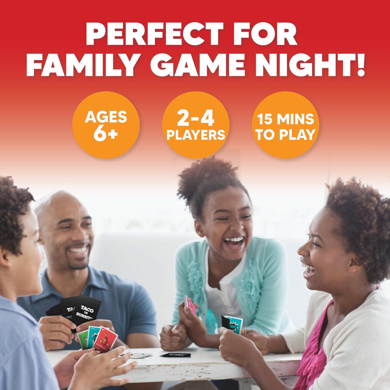 imageTaco vs Burrito  The Wildly Popular Surprisingly Strategic Card Game Created by a 7 Year Old  5 Ways to Play  a FamilyFriendly Party Game for Kids Teens ampamp AdultsOriginal Edition