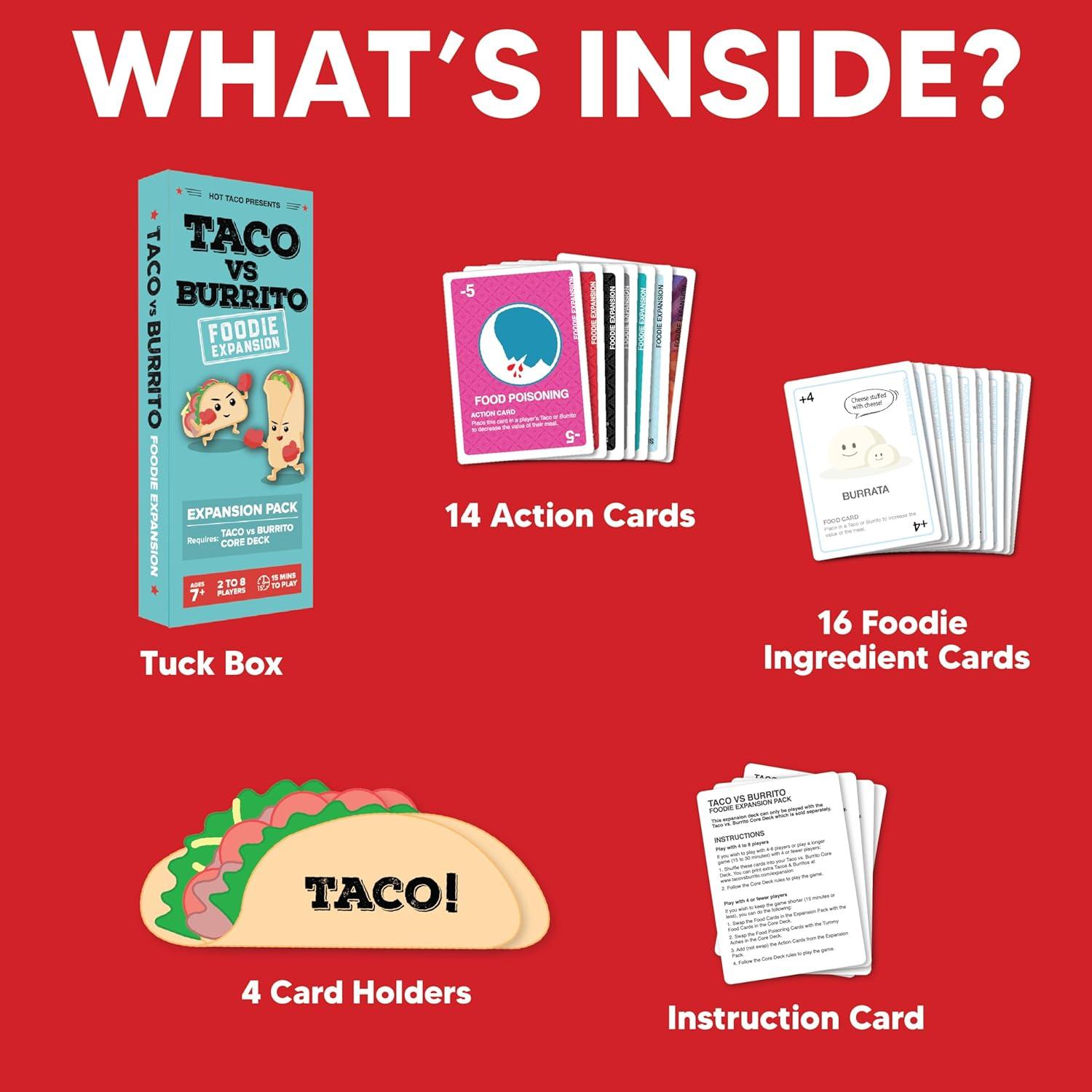 imageTaco vs Burrito Tokyo Expansion Pack  Fun Family Game for Kids ampamp Adults Ideal for Family Game Nights Board ampamp Card Game Perfect Idea Requires Core GameFoodie Expansion