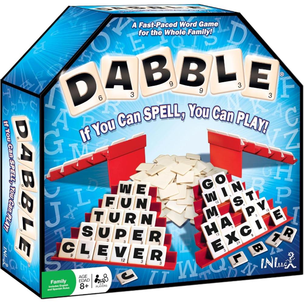 imageDabble Word Game  FastPaced Family Board Game  Enhances Spelling and Vocabulary for All Ages  Spell The First Five Words  AwardWinning and Educational Learning Game  Great Game for All AgesDabble