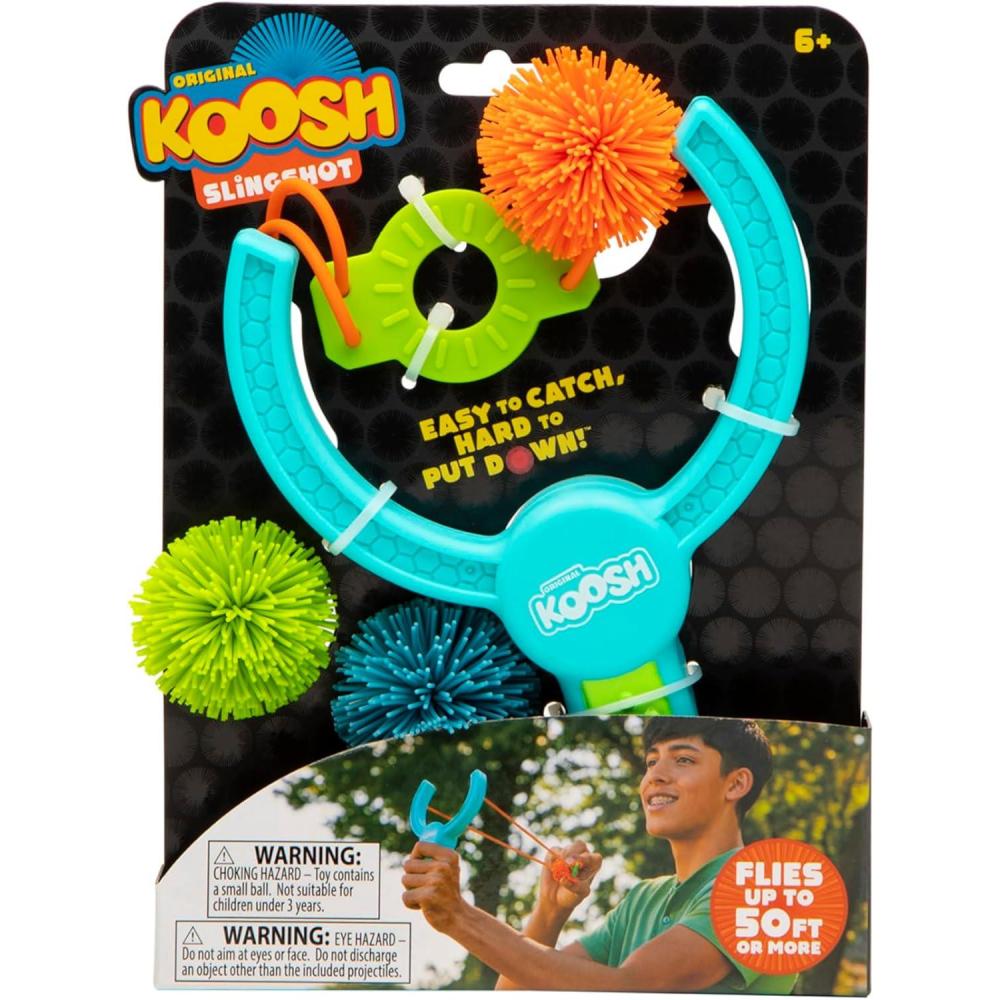 imageKoosh Slingshot  Kids Games Outdoor Games for Adults and Family Beach Toys Fidget Toys for Kids 3 Mini Balls Included Easy Storage Handle Just Load Pull and Launch ScreenFree Ages 6Slingshot