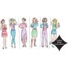 imageFashion Plates Classic  Girls Fashion MixandMatch Drawing Kit Arts and Crafts Coloring Art Supplies Craft Supplies Stencils Crayons Included Create Your Own Fashion Designs Ages 6Deluxe Kit