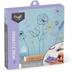 imageCraft Crush Wire Flowers  Create Unique Craft Wire Flower Designs with Easy to Use Tool and Guide with Display Stand  for Teens and Adults Ages 12 13 14 15 and Up