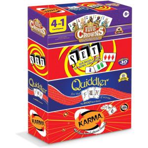 imageFive Crowns Giant Card Games  Jumbo Playing Cards Card Game for Kids and Adults Family Game Night 5 Suited Rummy Style Card Game Ages 84 Pack Bundle
