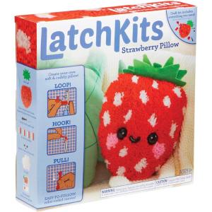 imageLatchkits Strawberry Pillow  Latch Hook Kits for Kids Arts and Crafts Yarn Art Kids Crafts Toys for Girls Birthday Gift for Girls Easy to Follow Pattern Hook Included Craft Kits Ages 6Strawberry Pillow