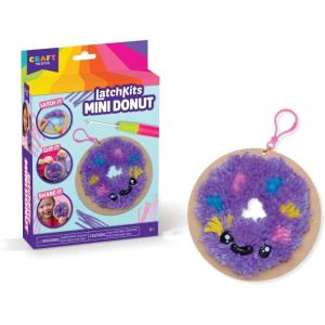 imageLatchkits Strawberry Pillow  Latch Hook Kits for Kids Arts and Crafts Yarn Art Kids Crafts Toys for Girls Birthday Gift for Girls Easy to Follow Pattern Hook Included Craft Kits Ages 6Mini Donut