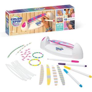 imageLoopdedoo Colorspin Electric Friendship Bracelet Maker Kit  Make Bracelets in Minutes for Birthdays and Friendship Gifts  Make 15 Bracelets Design Markers Included Ages 6Colorspin