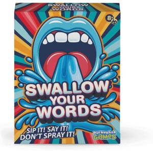 imagePlayMonster Swallow Your Words Card Games  Board Game for Family Game Night Sip It Say It Dont Spray It Multiplayer Game Guess The Phrase Before The Timer Runs Out Ages 8Swallow Your Words