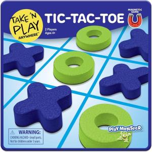 imagePlayMonster Take N Play Anywhere  Checkers  Magnetic Travel Game  Fun on The Go  for Ages 4TicTacToe