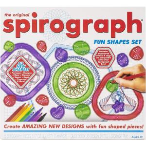 imageSpirograph Neon Drawing Set  Drawing Kit Arts and Crafts Kids Toys Art Supplies Spiral Art Kids Drawing Kit Neon Markers Design Sheet Included ScreenFree Kids Activities Ages 8FUN SHAPES
