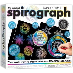 imageSpirograph Scratch ampamp Shimmer  Arts and Crafts Kids Toys Art Supplies Craft Supplies Drawing Kit Spiral Art Classic Gear Design Kit Magic Scratch Paper Pen Design Sheet Included Ages 8