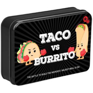 imageTaco vs Burrito Collectors Tin  The Wildly Popular Surprisingly Strategic Card Game Created by a 7 Year Old  5 Ways to Play  Fun Family Games for Kids and Adults Game Night Travel GamesTvB Tin