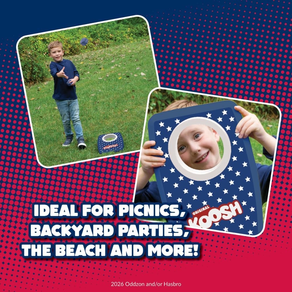 image:imageKoosh Cornhole Set for Kids Outdoor Toys for Kids Koosh Balls Included  Perfect for Beginners Preschool Toys Easy Storage 2 Kornhole Board 6 Koosh Balls Included Holiday Game American Themed2 Pack USA Cornhole