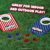 image:imageKoosh Cornhole Set for Kids Outdoor Toys for Kids Koosh Balls Included  Perfect for Beginners Preschool Toys Easy Storage 2 Kornhole Board 6 Koosh Balls Included Holiday Game American Themed2 Pack USA Cornhole