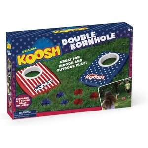 image:imageKoosh Cornhole Set for Kids Outdoor Toys for Kids Koosh Balls Included  Perfect for Beginners Preschool Toys Easy Storage 2 Kornhole Board 6 Koosh Balls Included Holiday Game American Themed2 Pack USA Cornhole