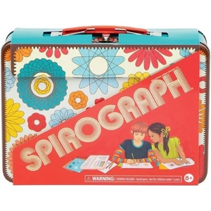 image:imageSpirograph Lunchbox  Arts and Crafts Kids Toy  Art Supplies  Craft Supplies  Drawing Kit  Spiral Art  Classic Gear Design Kit  Case Pens Design Sheet Included Ages 8Lunchbox Set